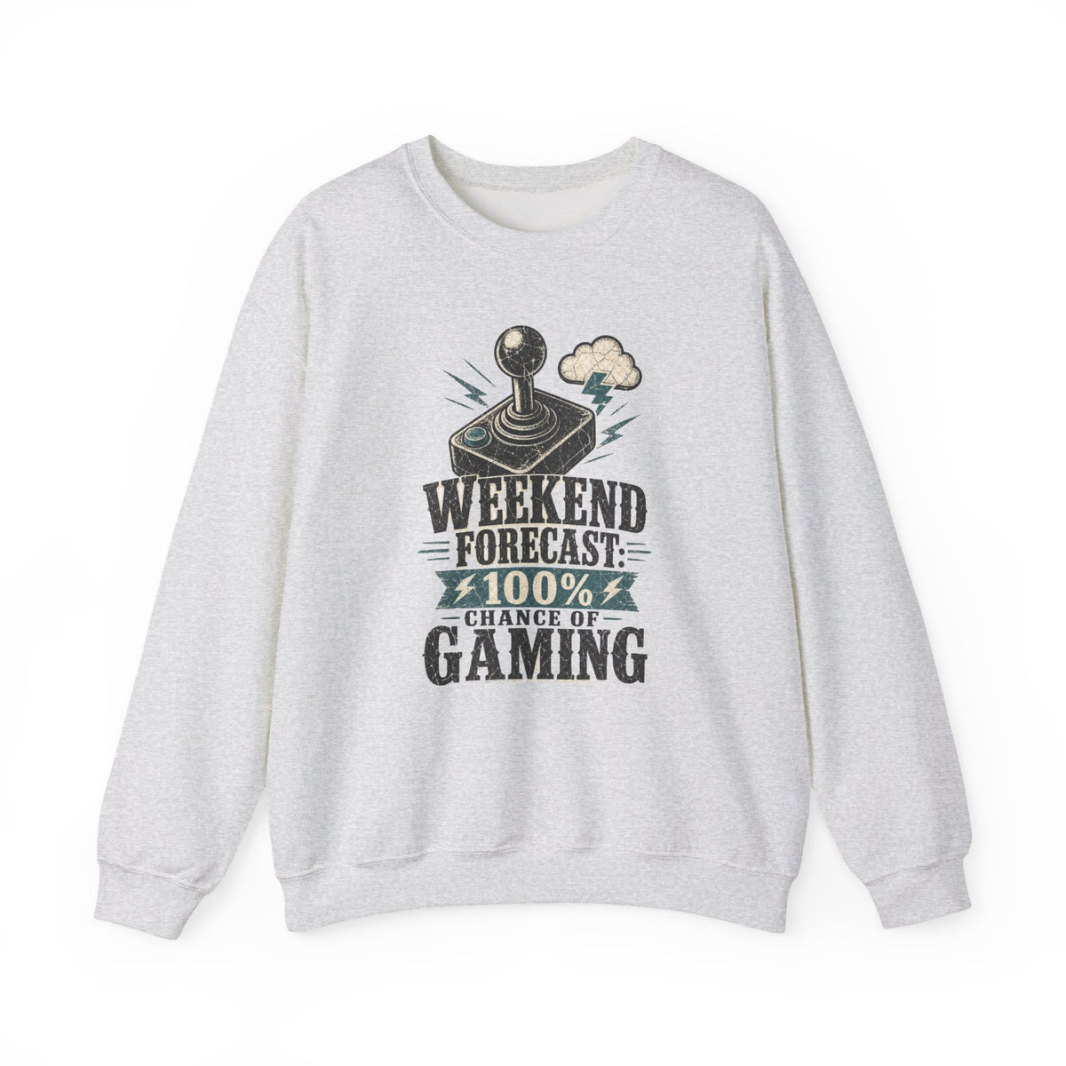 Weekend Forecast 100% Gaming Sweatshirt - Ash - Flat Lay