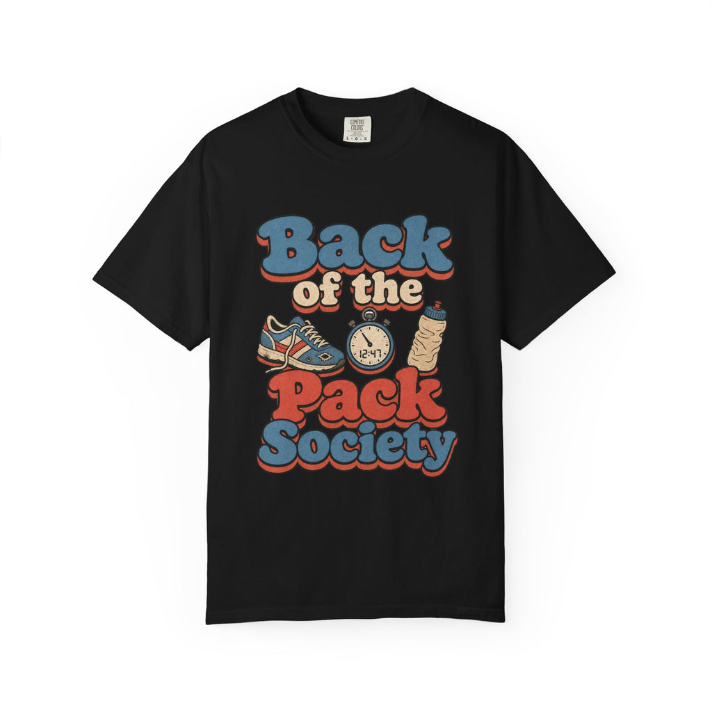 Back of the Pack Society T-shirt - Black - on model side