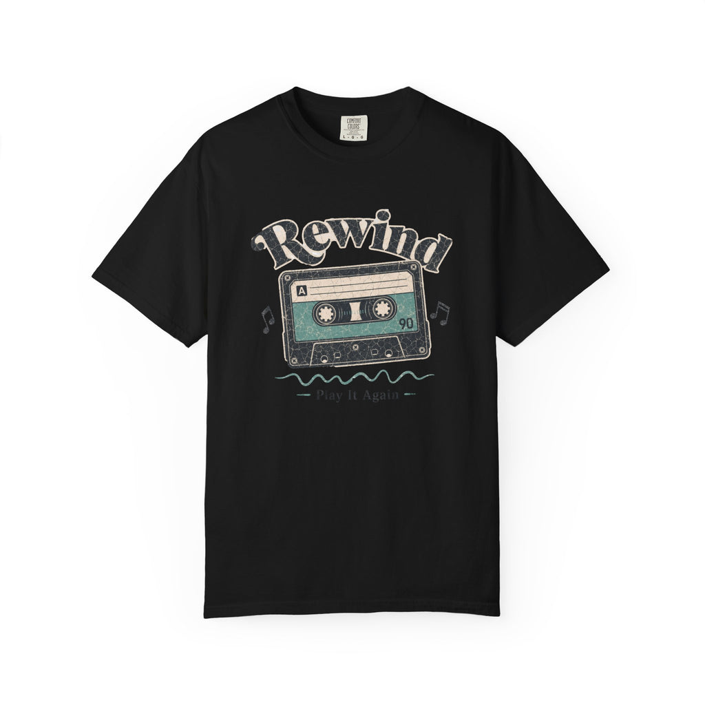 Retro Cassette Tape T-shirt - Black - Front