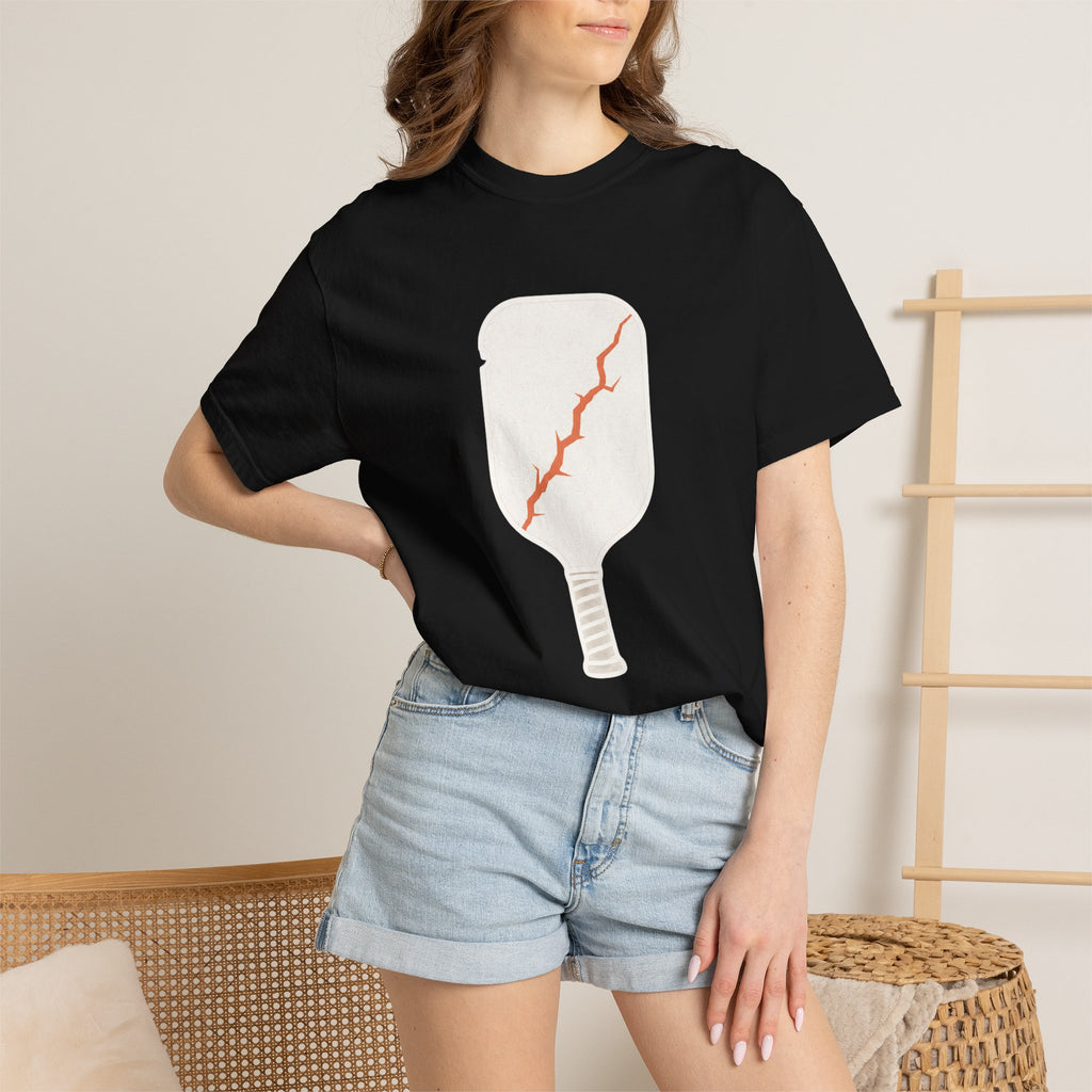 Pickleball Paddle Graphic T-Shirt - Black - On Model Female
