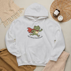 Superhero Frog running Hoodie - Ash - flat lay