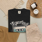 Retro Cassette Tape T-shirt - Black - Flat Lay