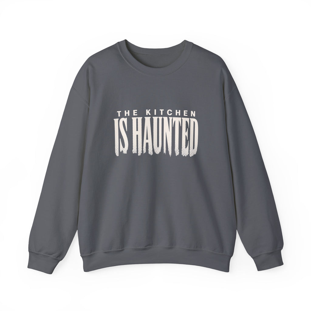 The Kitchen Is Haunted Sweatshirt - Charcoal - Flat Lay