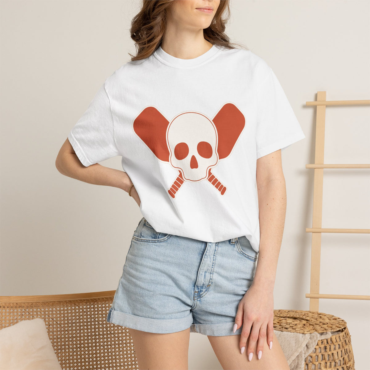 Skull & Oars T-Shirt - White - On Model Female
