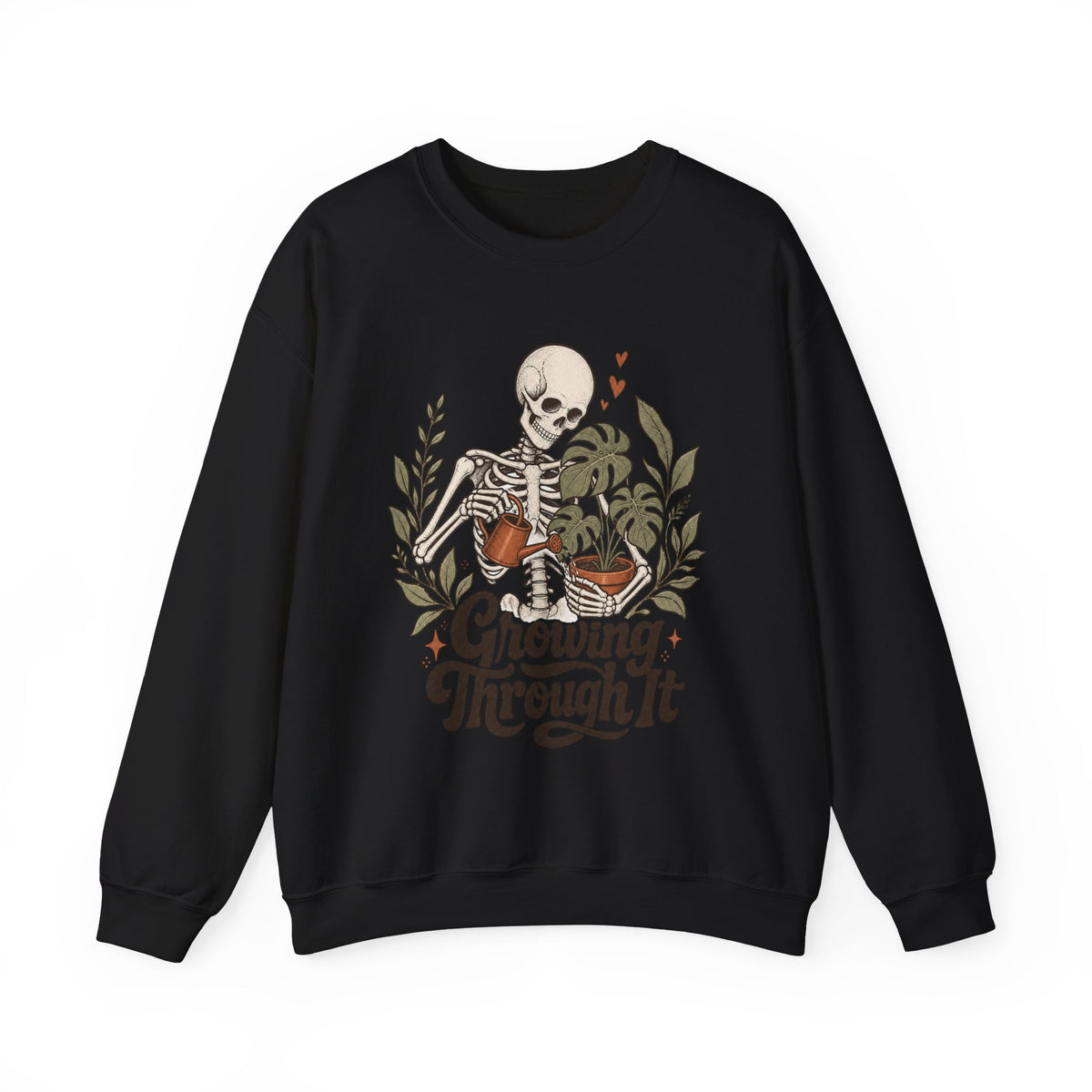 Growing Through It Sweatshirt - Black - Front