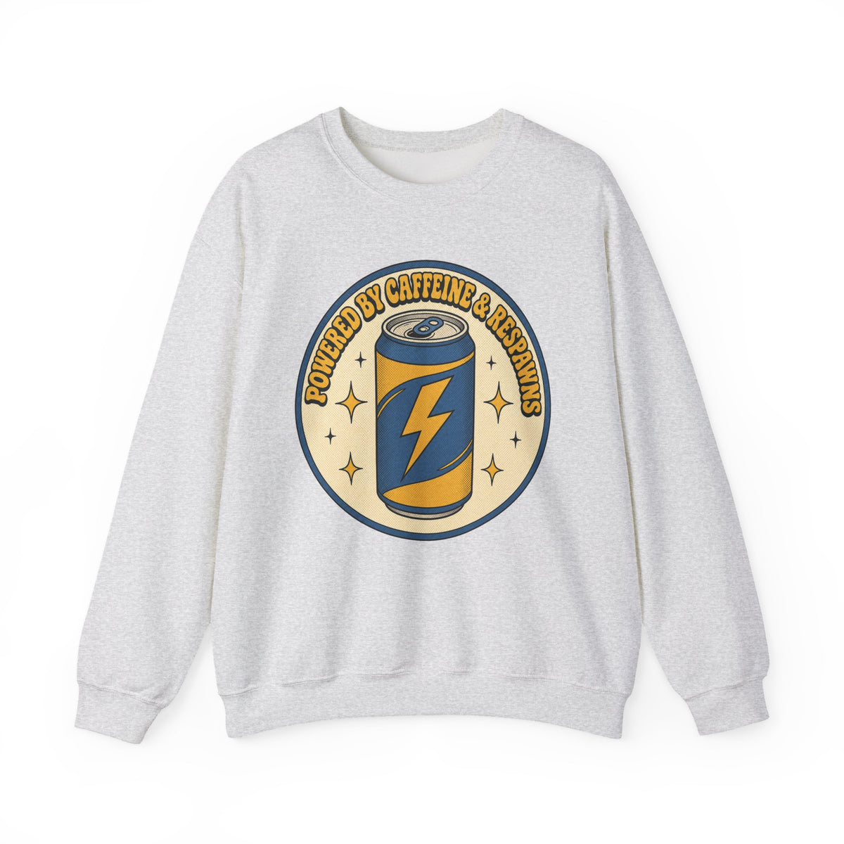 Caffeinated Energy Can Sweatshirt - Ash - Front