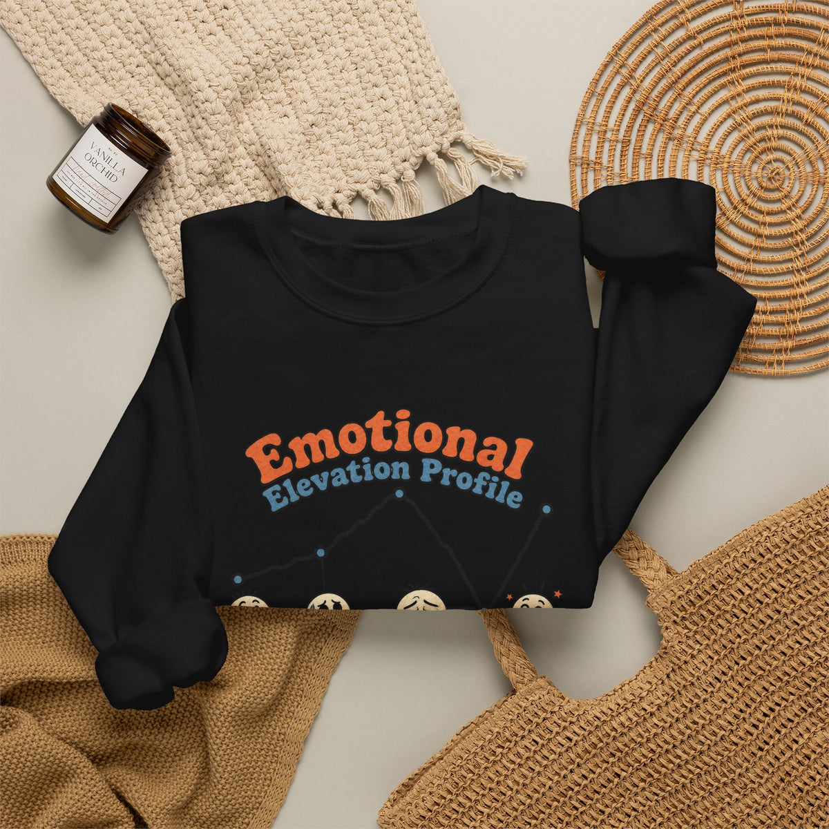 Emotional Elevation Profile Sweatshirt - Black - Flat Lay