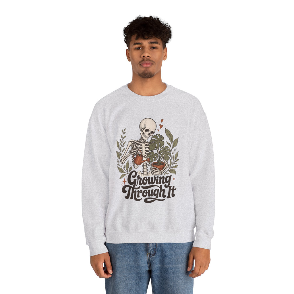 Growing Through It Sweatshirt - Ash - On Model Male