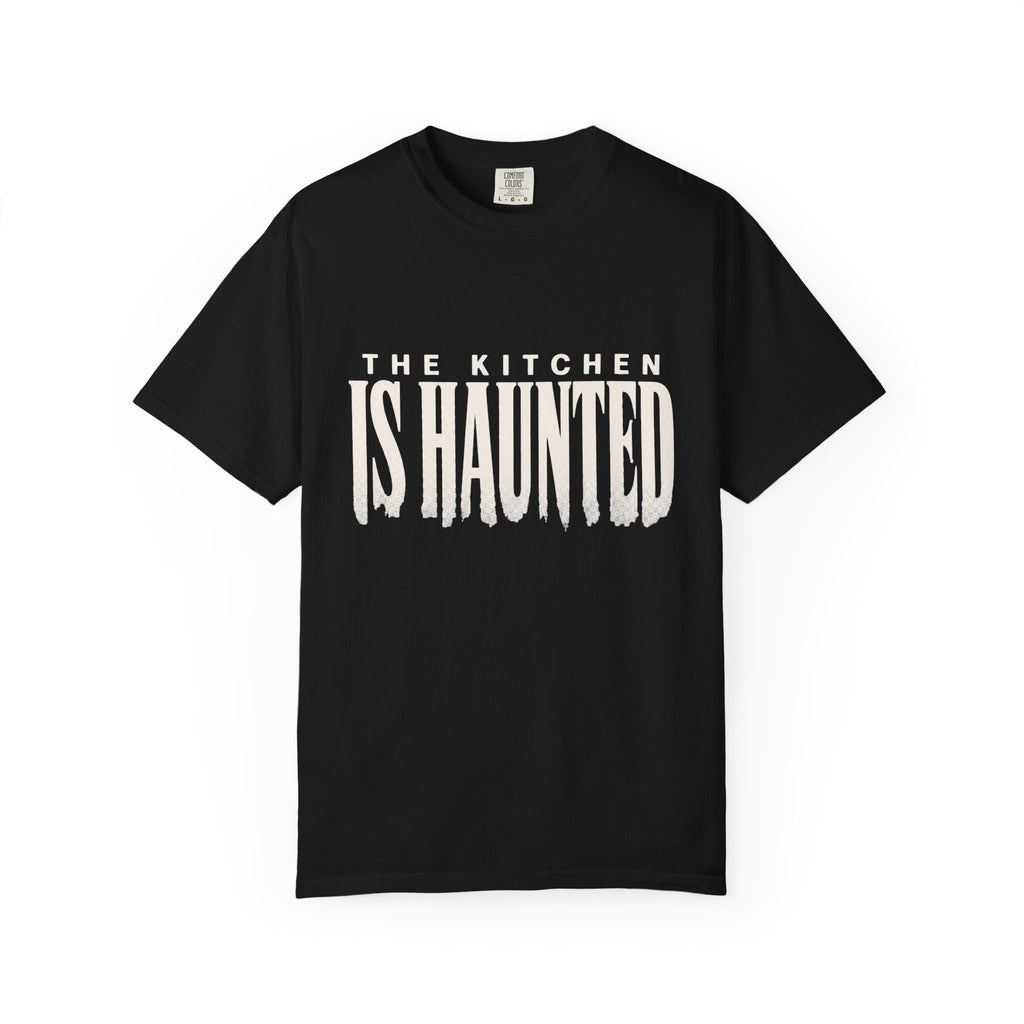The Kitchen Is Haunted T-Shirt - Black - On Model Side