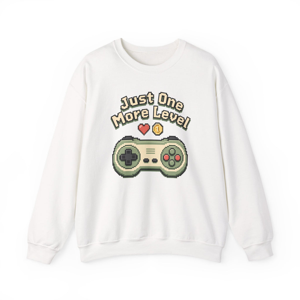 Just One More Level Sweatshirt - White - Flat Lay