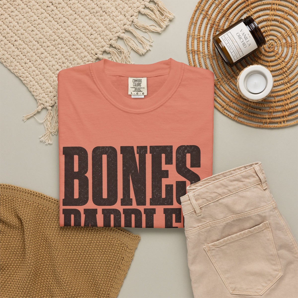 Bones Paddles Backhands T-Shirt - Terracotta - Flat Lay