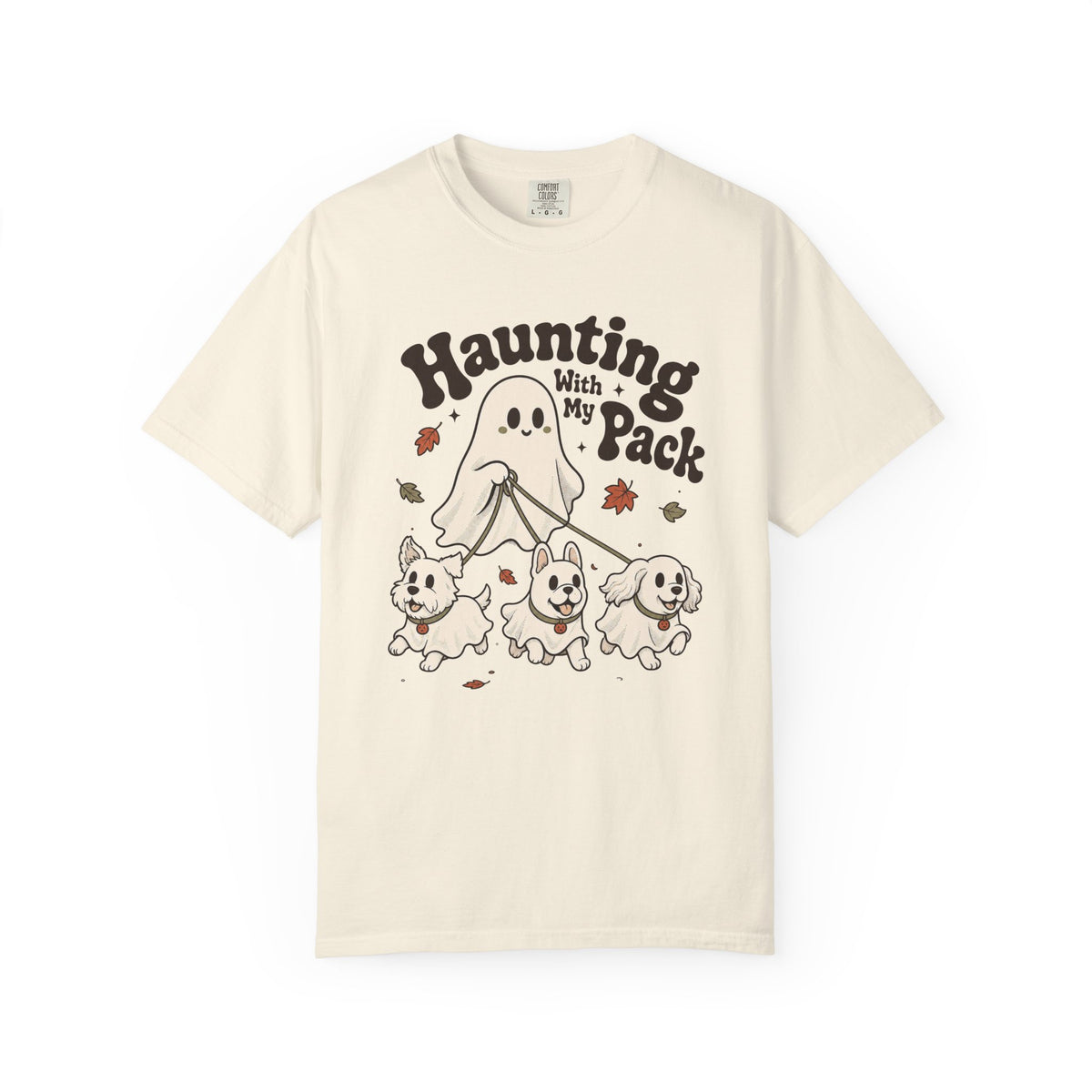 Haunting With My Pack T-shirt - Ivory - Front