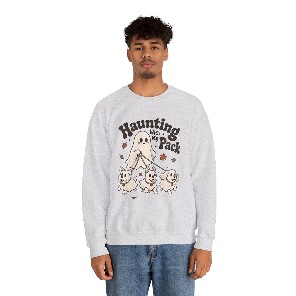 Haunting With My Pack Sweatshirt - Ash - on model male