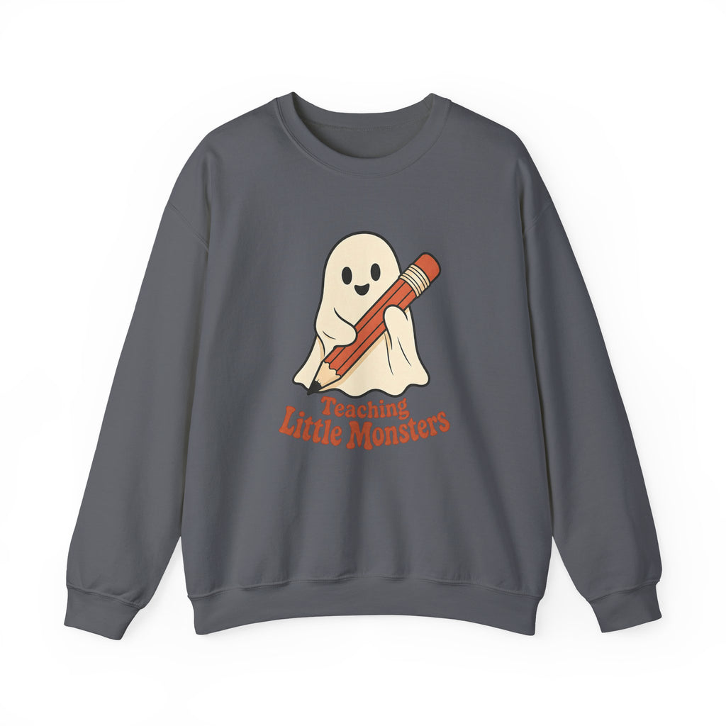 Teaching Little Monsters Sweatshirt - Charcoal - Flat Lay