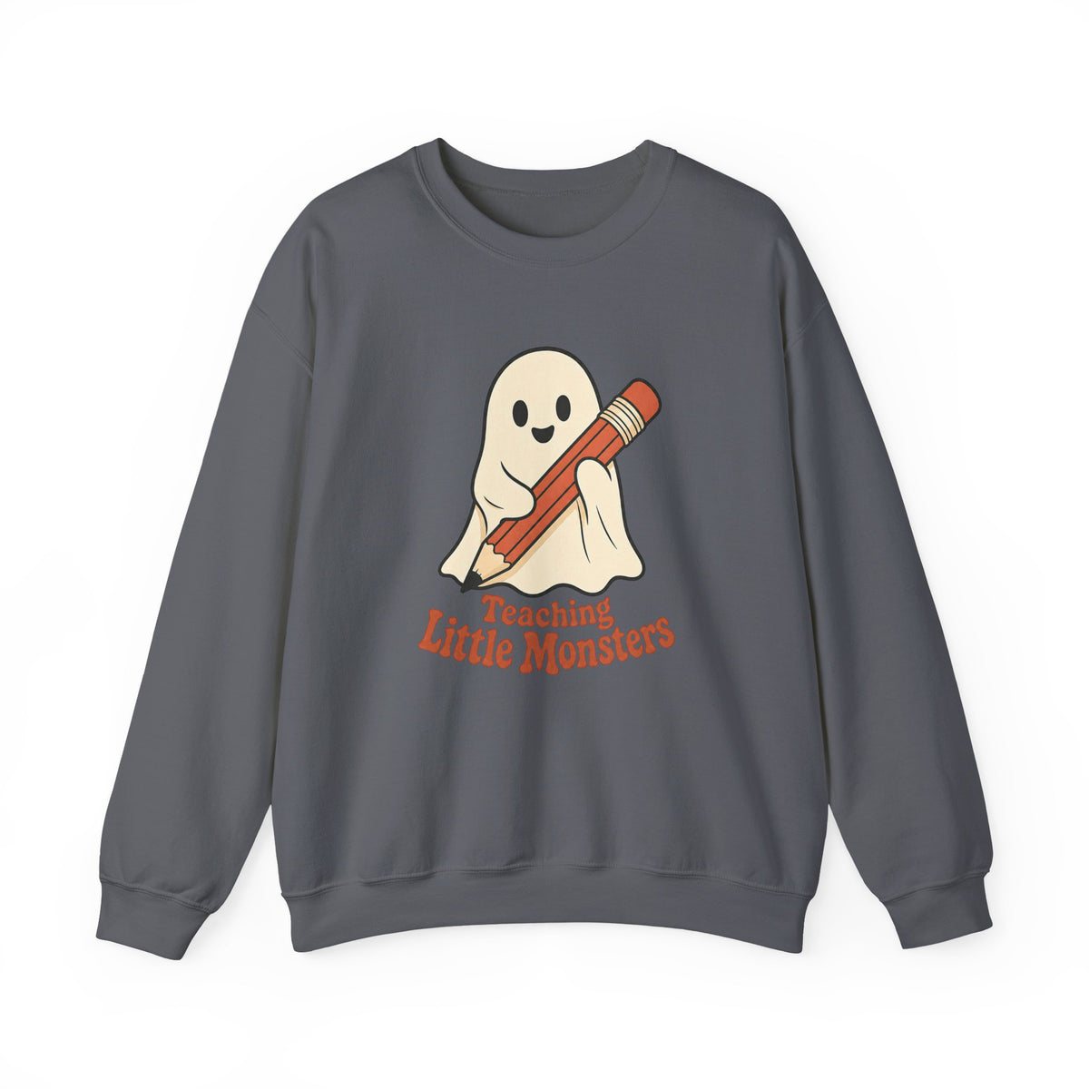 Teaching Little Monsters Sweatshirt - Charcoal - Flat Lay