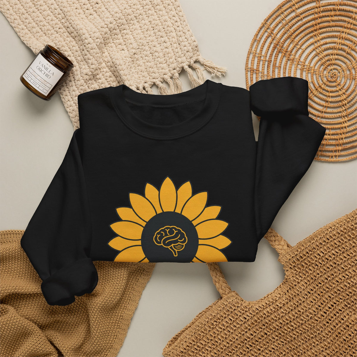 Sunflower Mind Sweatshirt - Black - Flat Lay