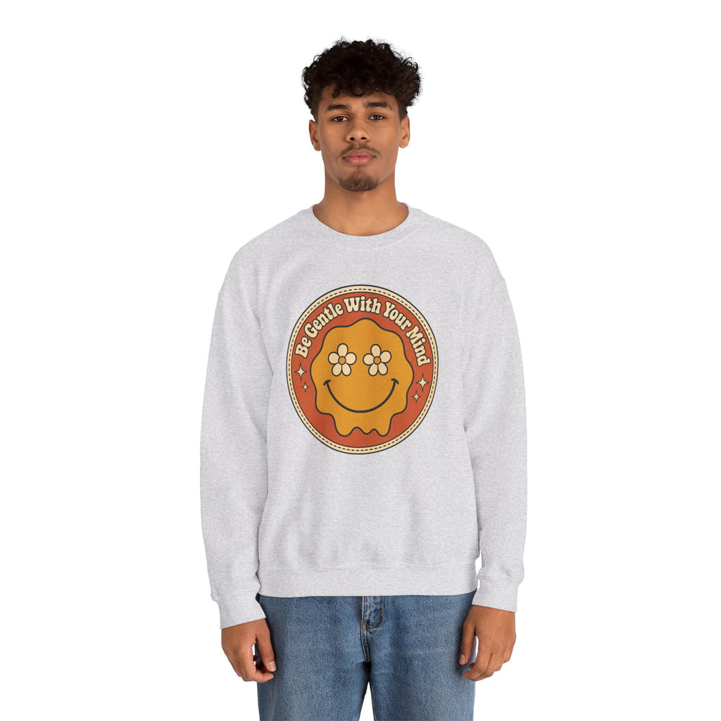 Be Gentle With Your Mind Sweatshirt - Ash - on model male