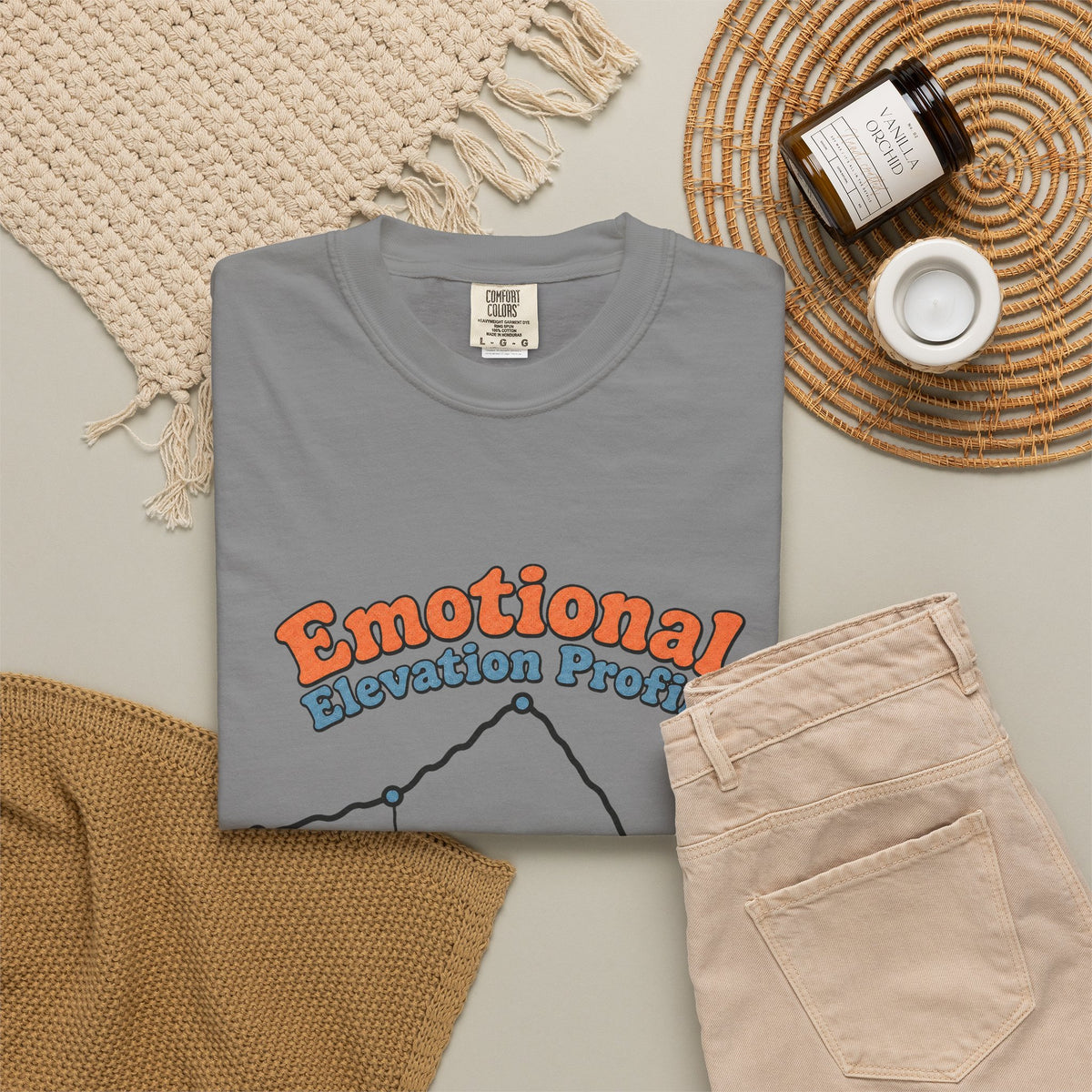 Emotional Elevation Profile T-shirt - Grey - Flat Lay