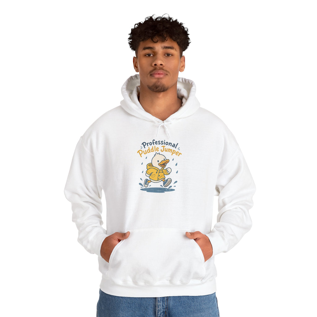 Professional Puddle Jumper Duck Hoodie - White - On Model Male