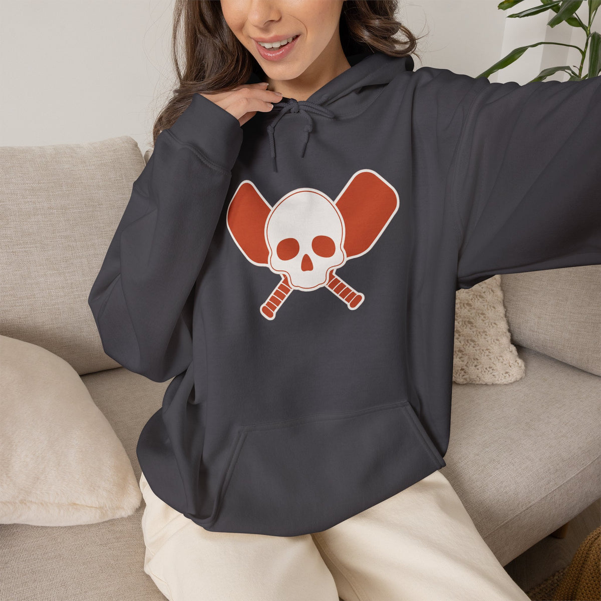 Skull & Oars Hoodie - Charcoal - On Model Female