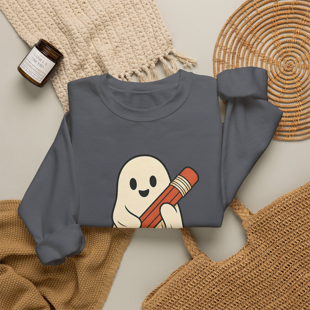 Teaching Little Monsters Sweatshirt - Charcoal - Flat Lay