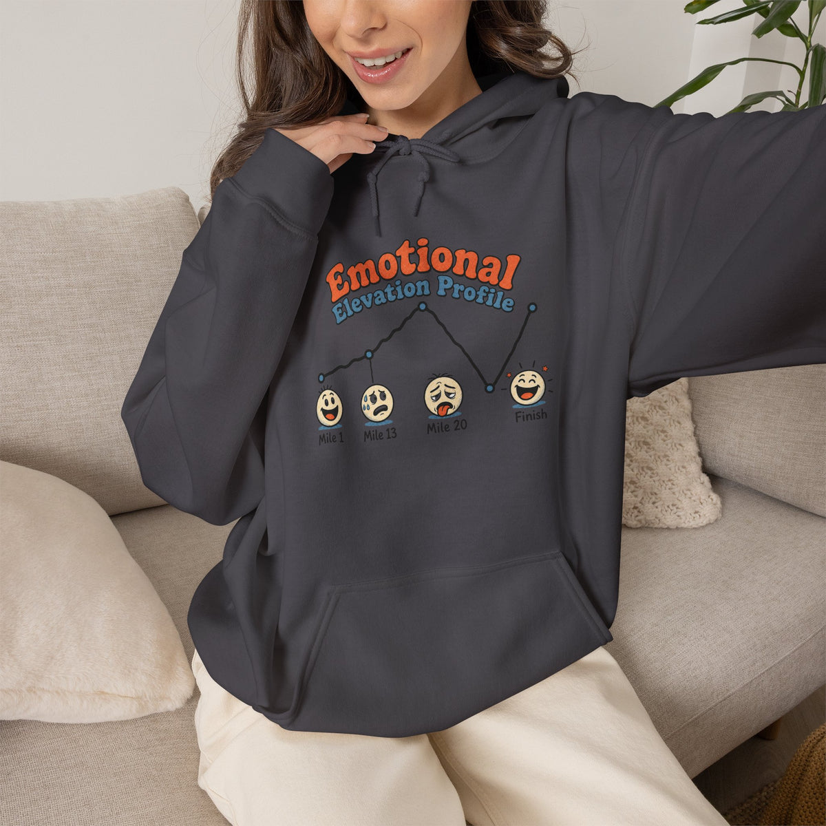 Emotional Elevation Profile Hoodie - Charcoal - On Model Female