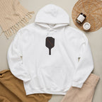 Pickleball Paddle Graphic Hoodie - White - Flat Lay