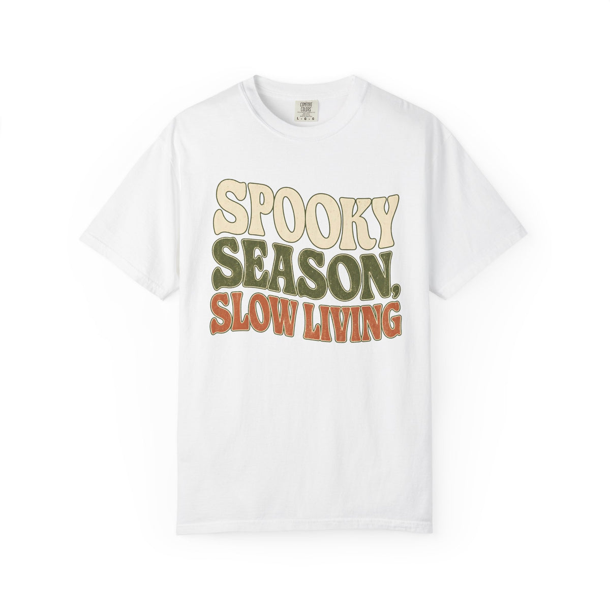 Spooky Season Slow Living T-shirt - White - Front