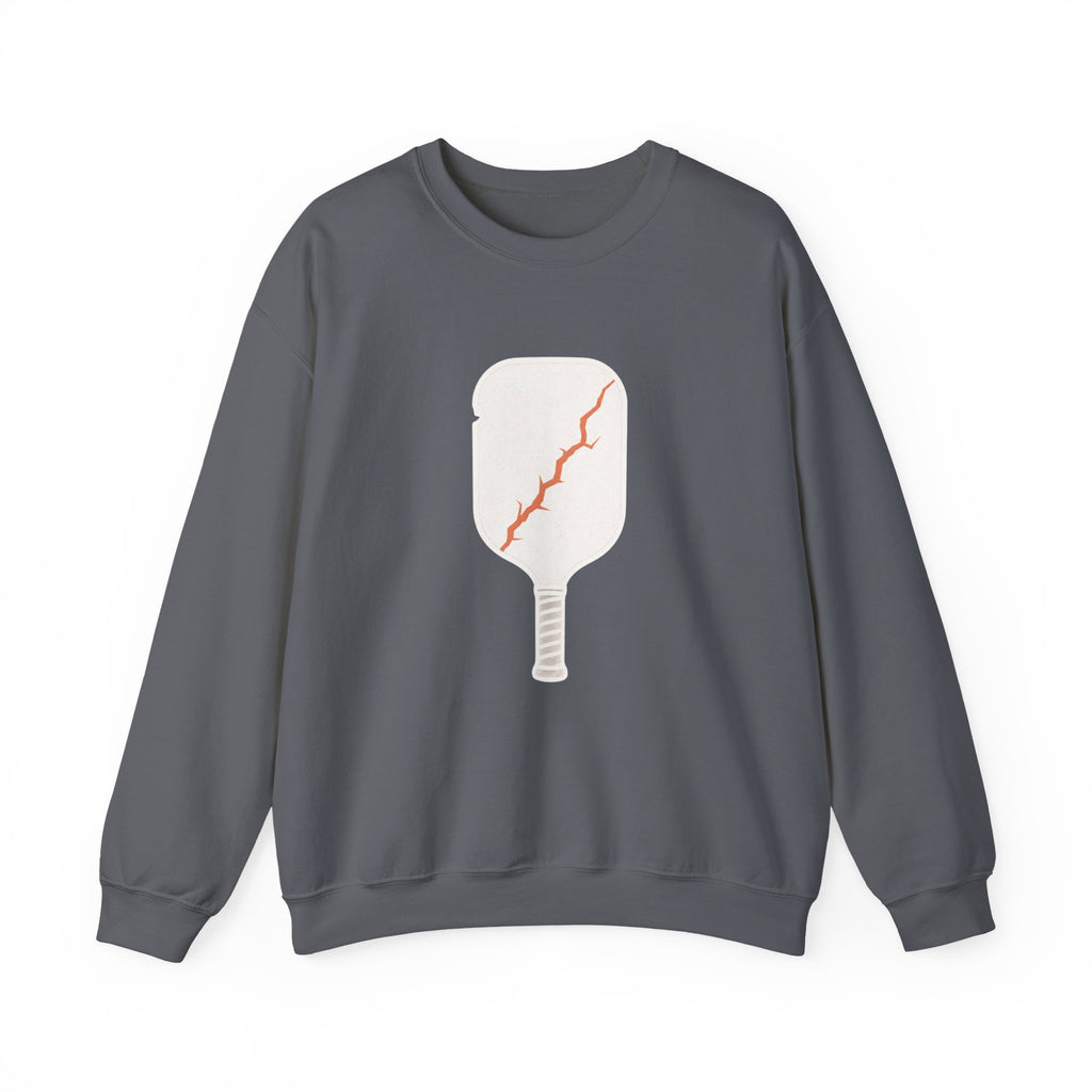 Pickleball Paddle Graphic Sweatshirt - Charcoal - Flat Lay