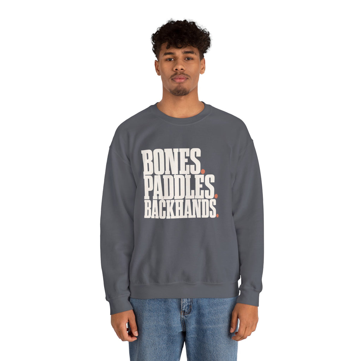 Bones Paddles Backhands Sweatshirt - Charcoal - On Model Male