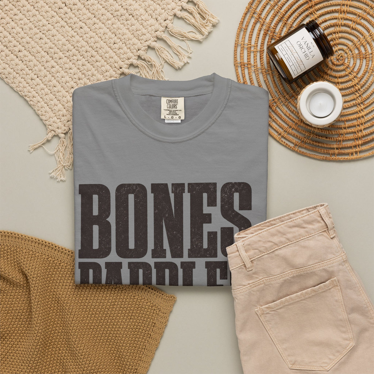 Bones Paddles Backhands T-Shirt - Grey - Flat Lay