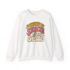 Powered by Snacks and Spite Sweatshirt - Ash - on model male
