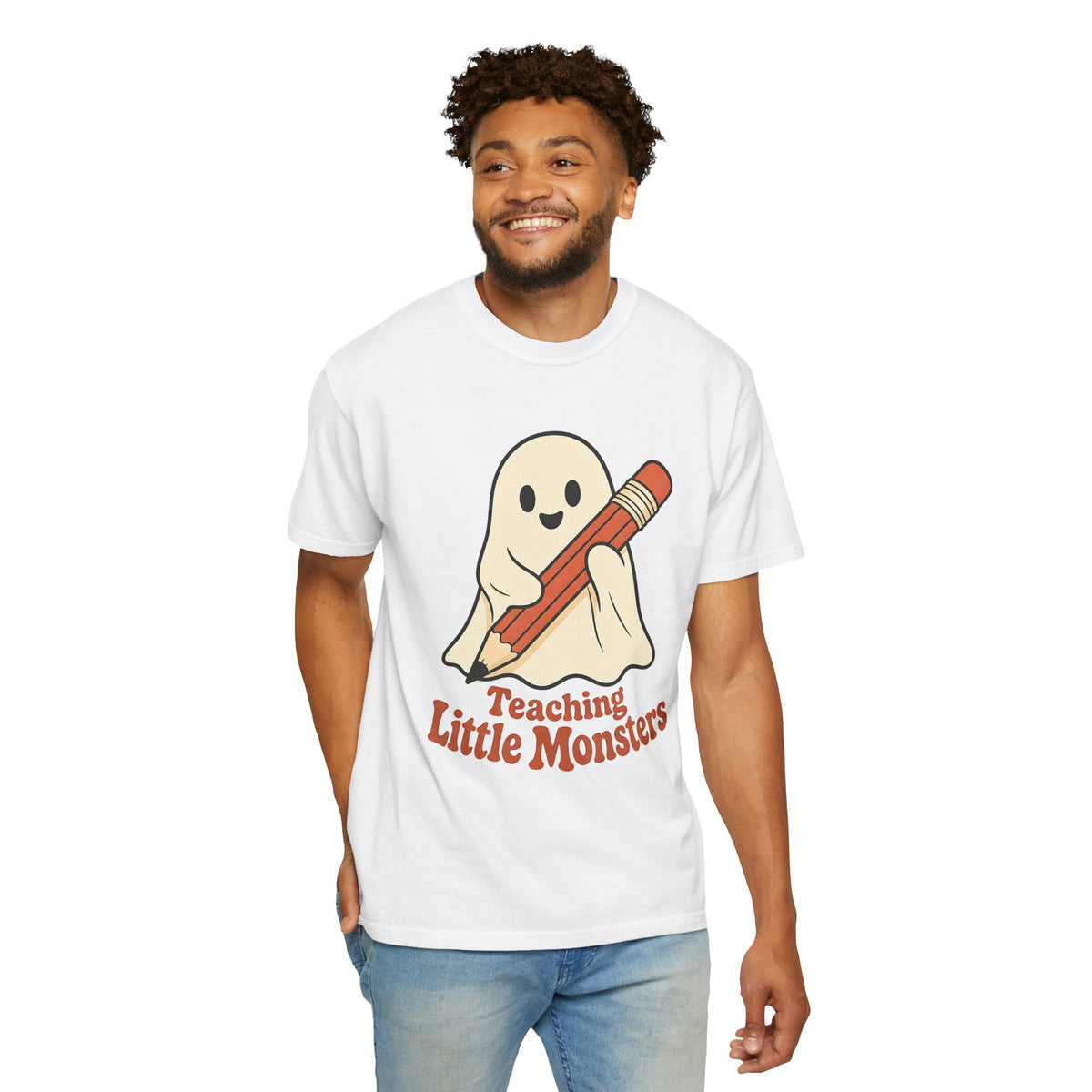 Teaching Little Monsters T-shirt - White - On Model Front
