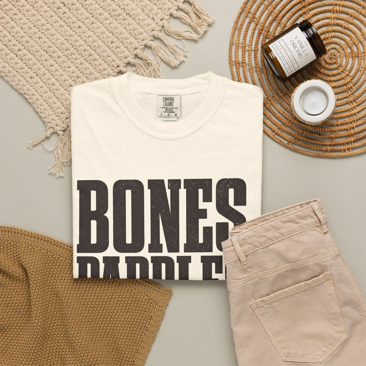 Bones Paddles Backhands T-Shirt - Ivory - Flat Lay