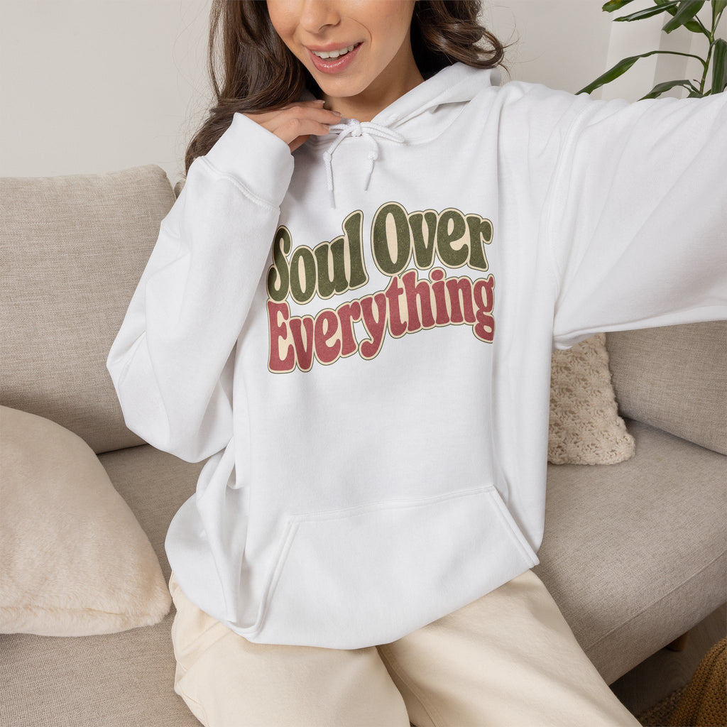 Soul Over Everything Hoodie - White - On Model Female