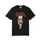 First Coffee Then Haunting T-Shirt - Black - On Model Side