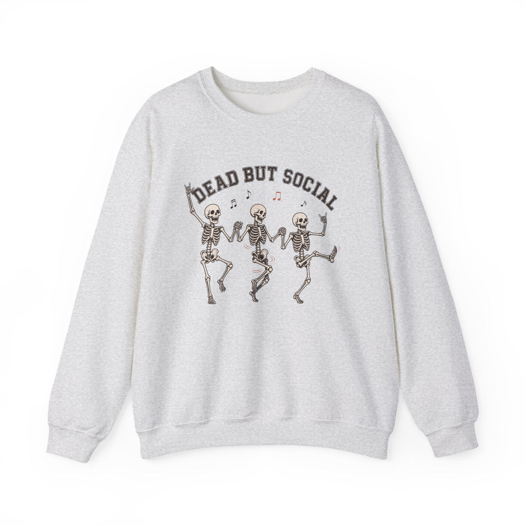 Dead But Social Sweatshirt - Ash - flat lay1
