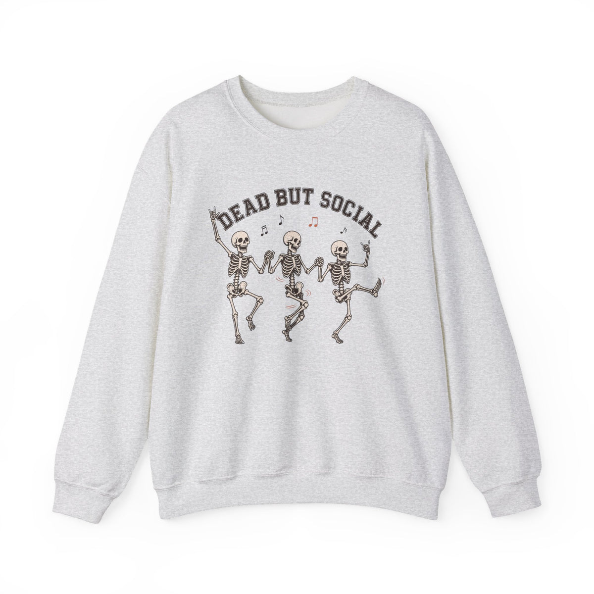 Dead But Social Sweatshirt - Ash - flat lay1