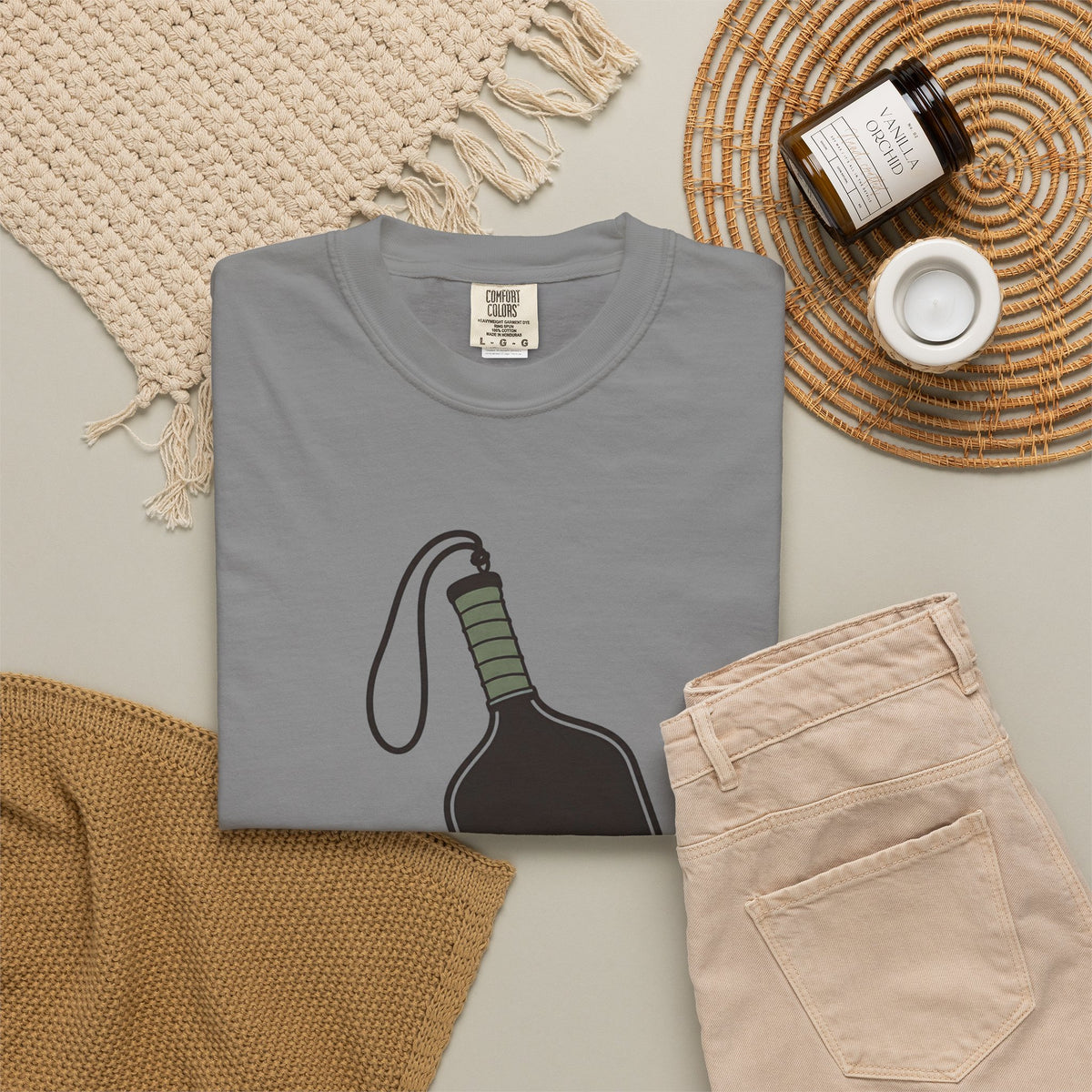 Hit Hard, Stay Loose T-Shirt - Grey - Flat Lay