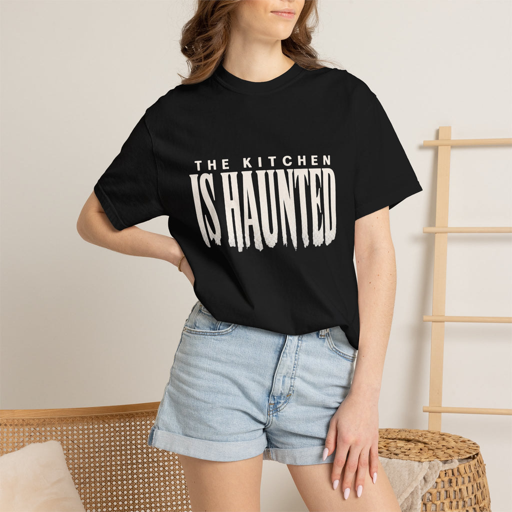 The Kitchen Is Haunted T-Shirt - Black - On Model Female