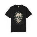 Skull with Ivy Leaves T-shirt - Black - flat lay1