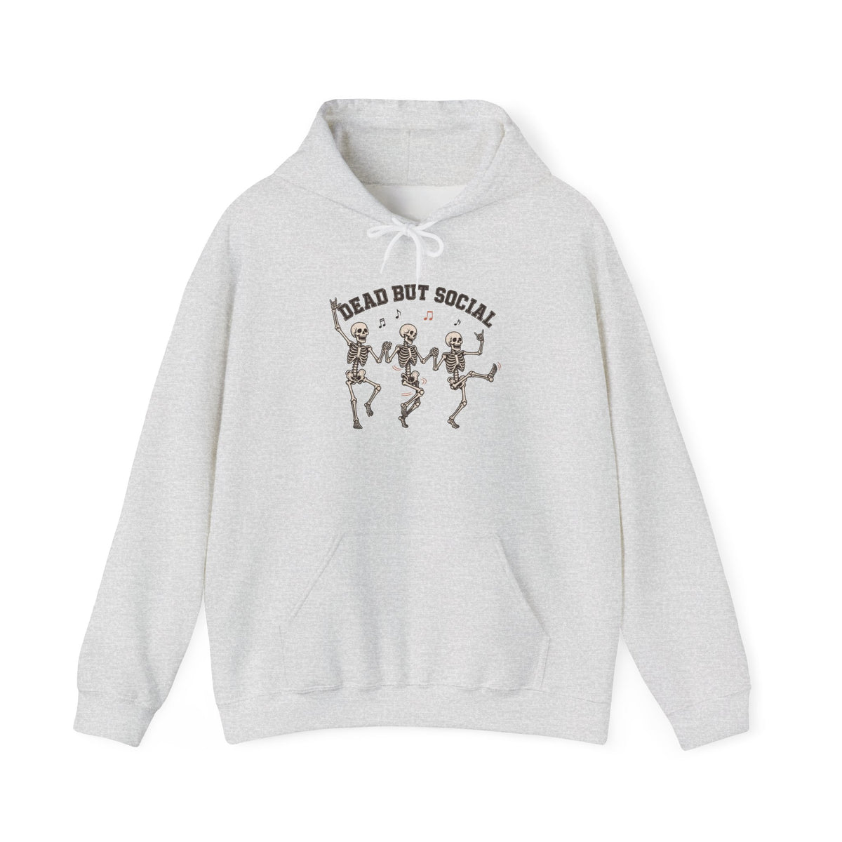 Dead But Social Hoodie - Ash - flat lay1