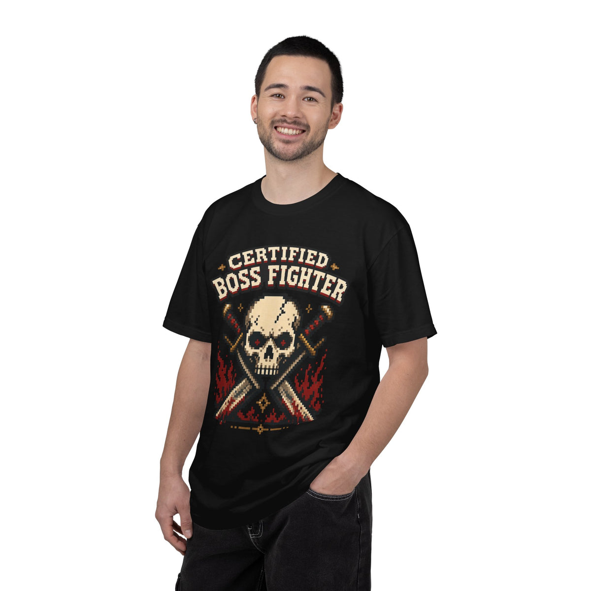 Certified Boss Fighter T-shirt - Black - On Model Male