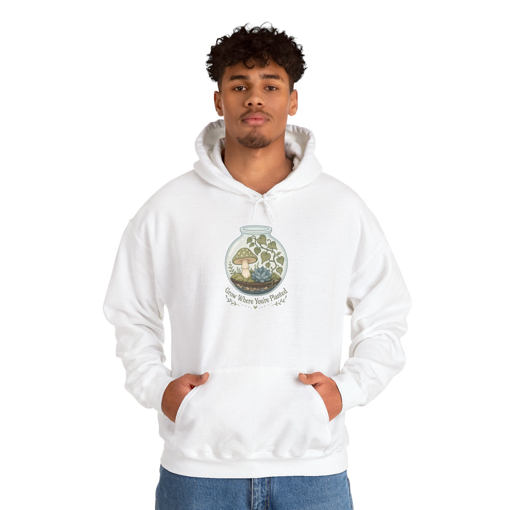 Grow Where You're Planted Hoodie - White - On Model Male