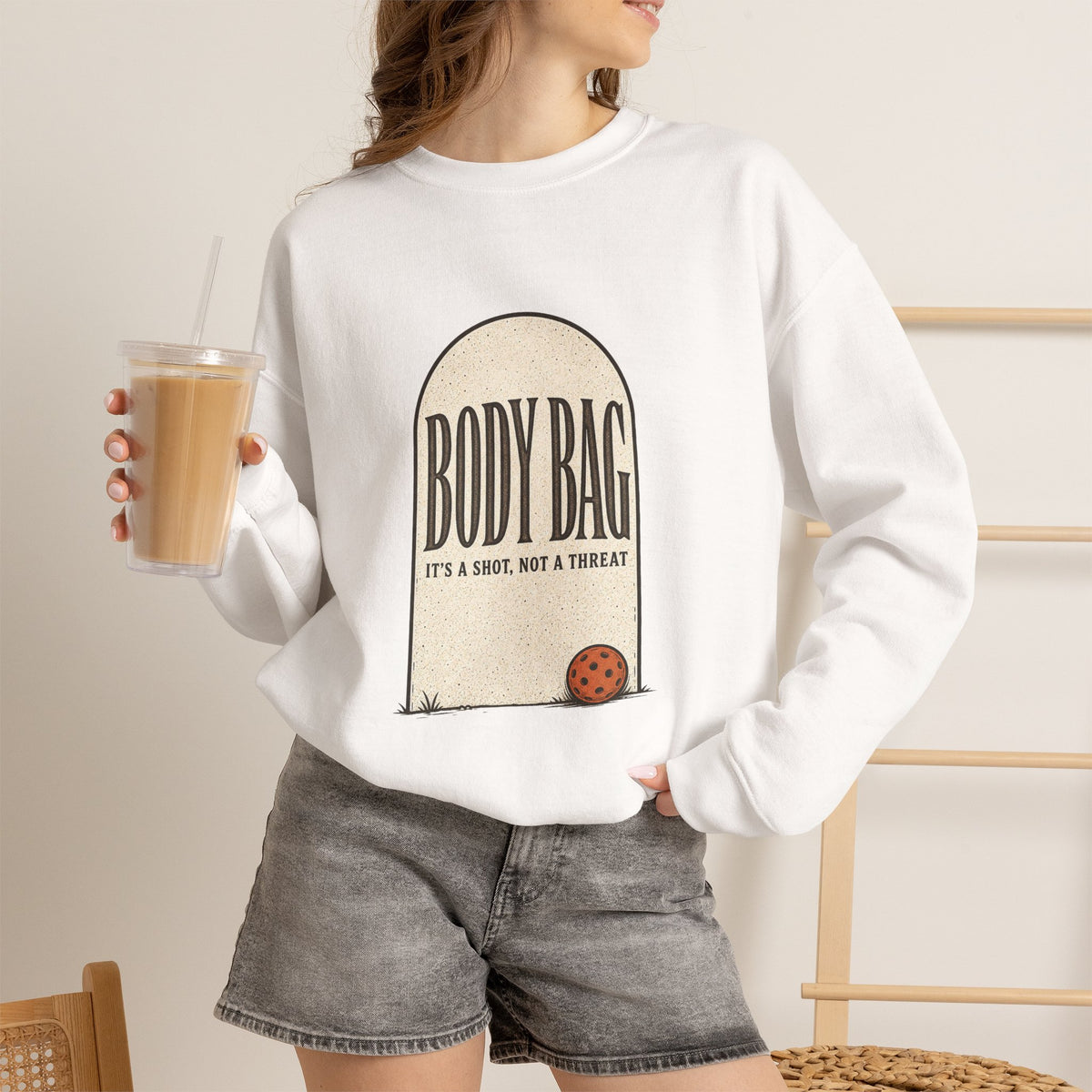 BODY BAG It's a Shot, Not a Threat Sweatshirt
