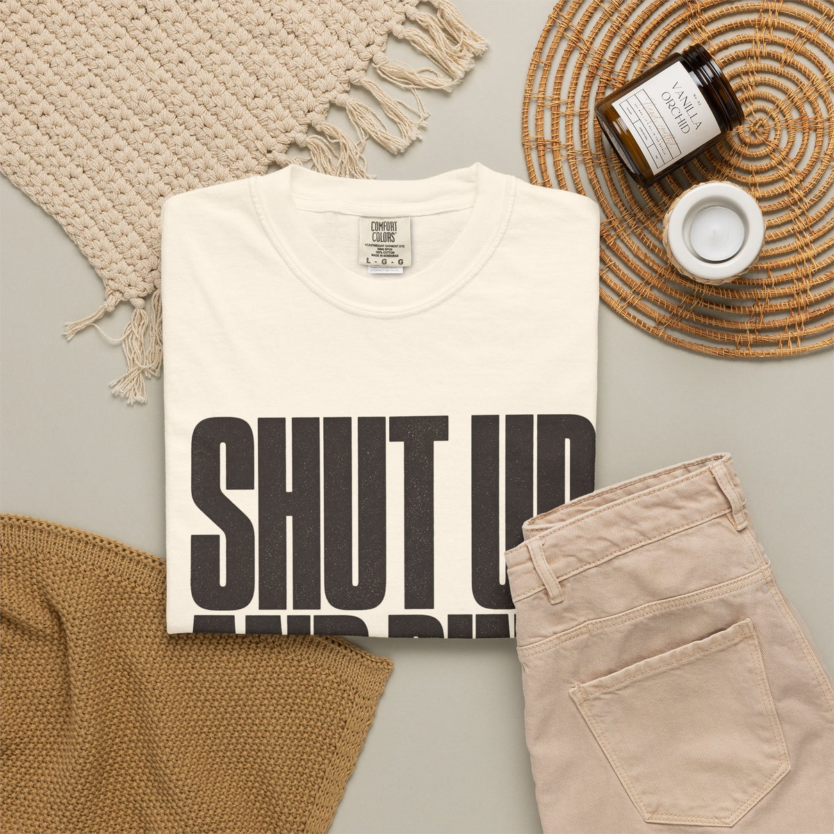 Shut Up and Dink T-Shirt - Ivory - Flat Lay