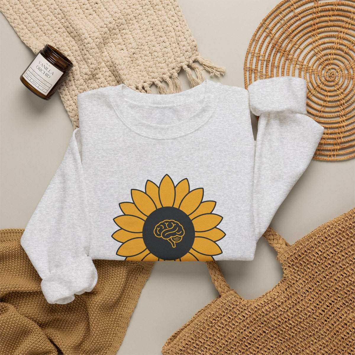 Sunflower Mind Sweatshirt - Ash - Flat Lay