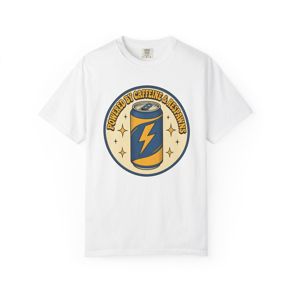 Caffeinated Energy Can T-shirt - White - Front