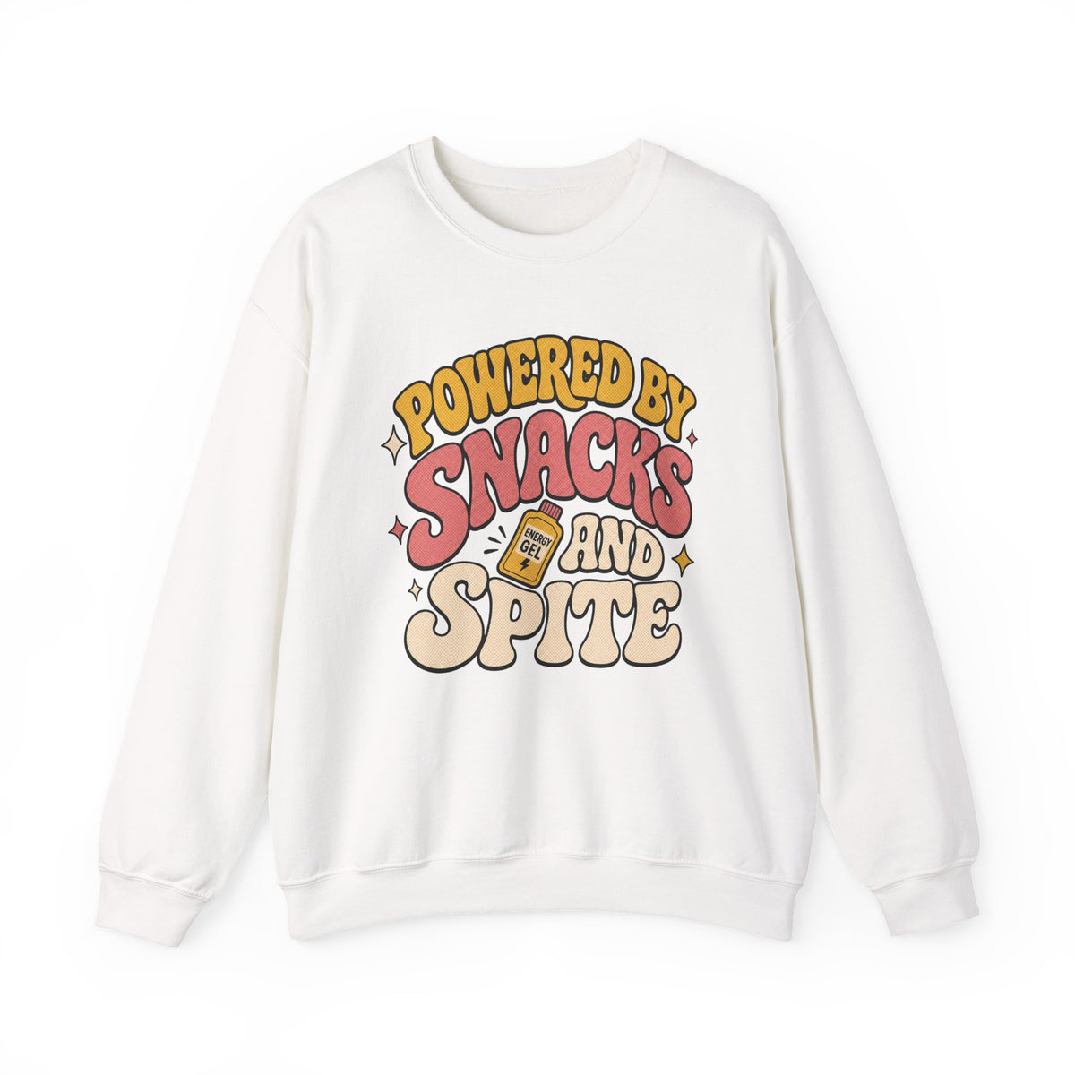 Powered by Snacks and Spite Sweatshirt - White - Front