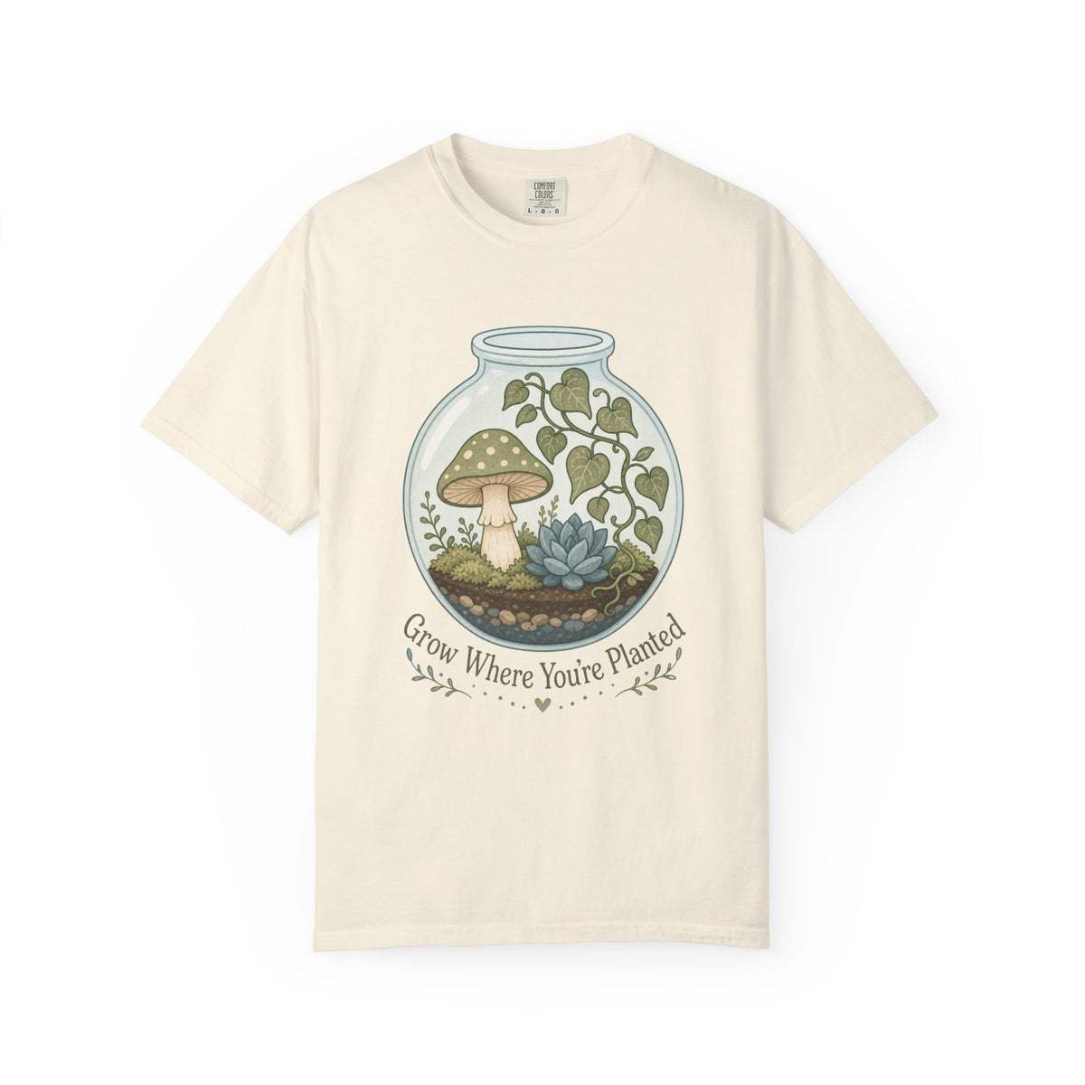 Grow Where You're Planted T-shirt - Ivory - On Model Side